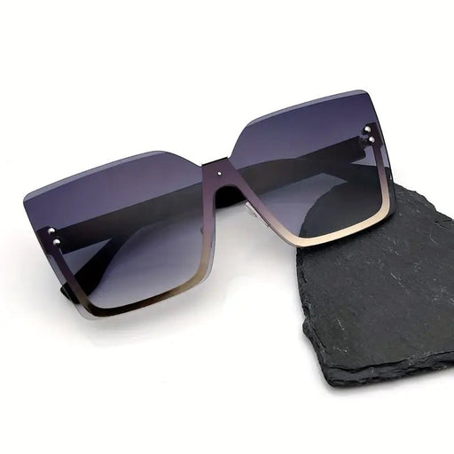 Gafas de sol cuadradas grandes sin montura para mujeres, degradada al aire libre - Quierox - Tienda Online