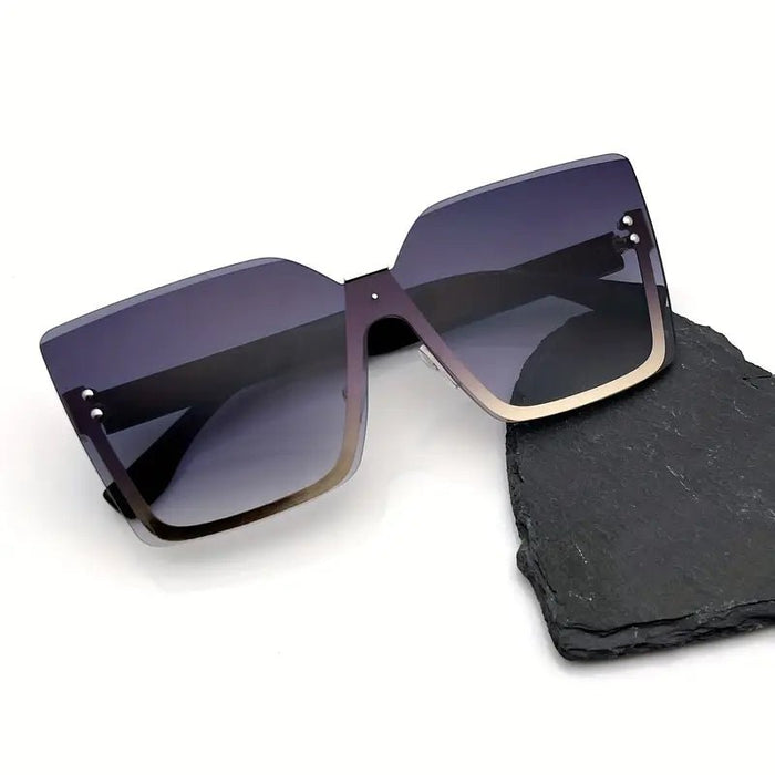 Gafas de sol cuadradas grandes sin montura para mujeres, degradada al aire libre - Quierox - Tienda Online