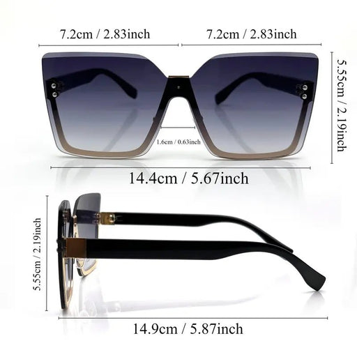 Gafas de sol cuadradas grandes sin montura para mujeres, degradada al aire libre - Quierox - Tienda Online