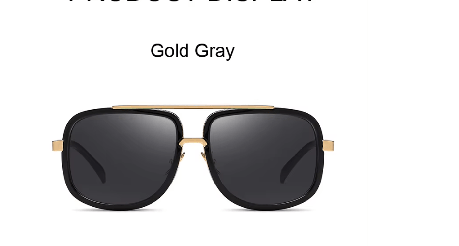 Gafas de sol cuadradas Vintage para hombre, lentes con marco de Metal - Quierox - Tienda Online