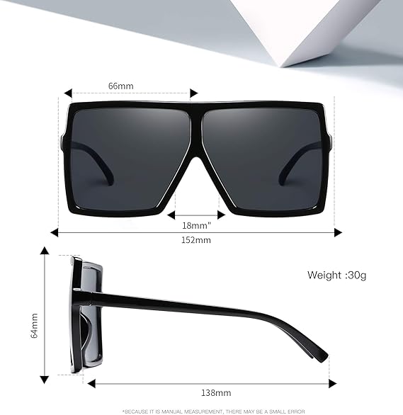 Gafas de sol de 3 piezas para mujer y hombre, montura grande, gafas retro cuadradas - Quierox - Tienda Online