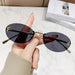 Gafas de sol de metal sin marco de moda europea y americana para mujer - Quierox - Tienda Online