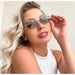 Gafas de sol de metal sin marco de moda europea y americana para mujer - Quierox - Tienda Online