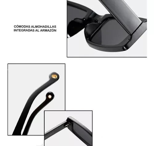 Gafas De Sol Lentes Retro Vintage Rectangular Alargados Moda - Quierox - Tienda Online