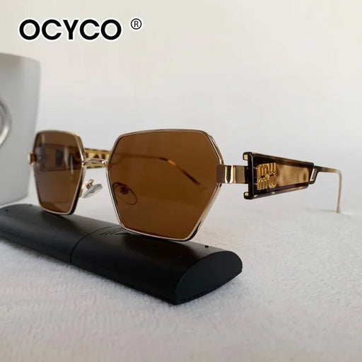 Gafas de sol poligonales de moda para mujer y hombre, montura de metal vintage - Quierox - Tienda Online