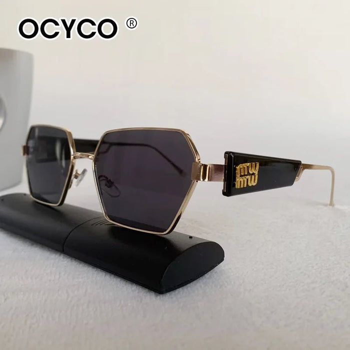 Gafas de sol poligonales de moda unisex, montura de metal vintage, de moda - Quierox - Tienda Online