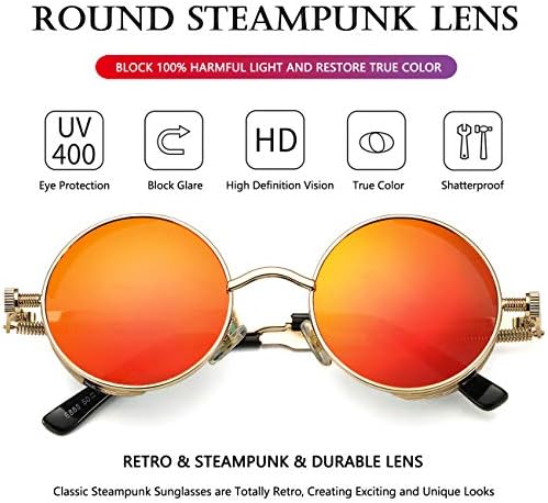 Gafas de sol redondas Steampunk círculo Lennon Hippie - Quierox - Tienda Online