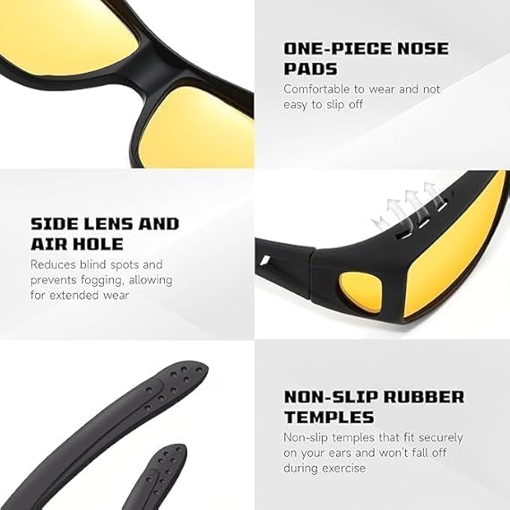 Gafas para conducir de noche para hombres y mujeres de visión nocturna antirreflejos - Quierox - Tienda Online