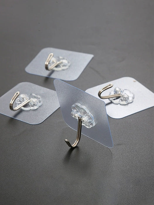 4pcs Ganchos Adhesivos Transparentes, Gancho Autoadhesivo Multifuncional Práctico