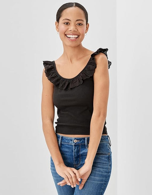 Gap Camiseta sin mangas ajustada con volantes y canalé - Quierox - Tienda Online