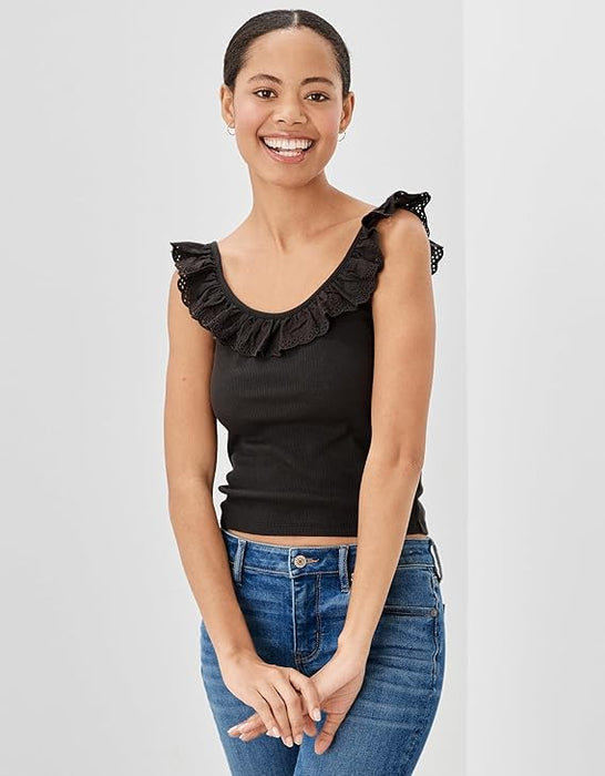 Gap Camiseta sin mangas ajustada con volantes y canalé - Quierox - Tienda Online