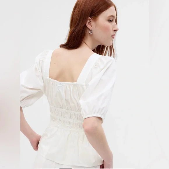 Gap Top con cintura ceñida y mangas abullonadas - Quierox - Tienda Online