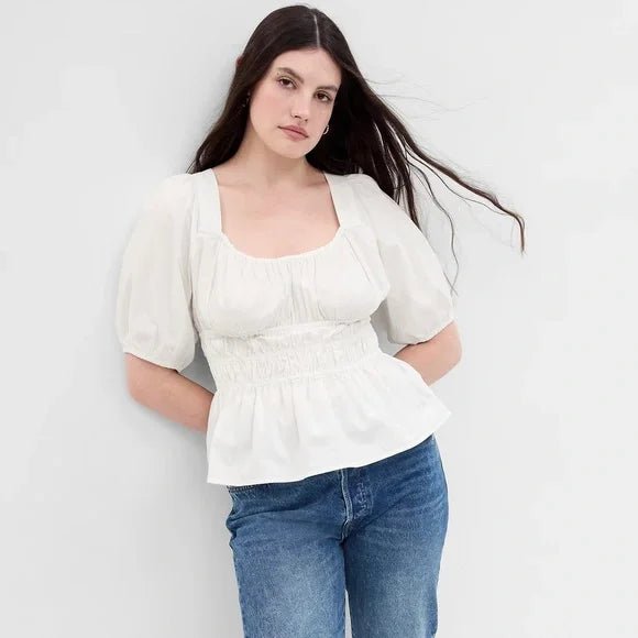 Gap Top con cintura ceñida y mangas abullonadas - Quierox - Tienda Online