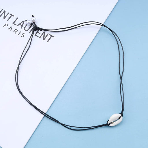 Gargantilla de conchas bohemias, collar vintage de cuero en capas - Quierox - Tienda Online