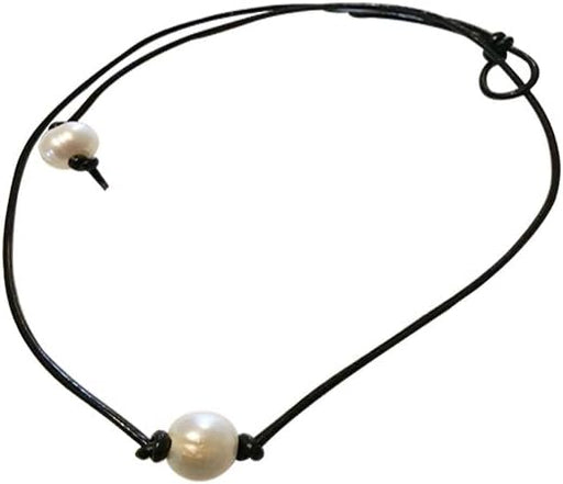 Gargantilla de perlas, collar de perlas de cuero para mujer - Quierox - Tienda Online