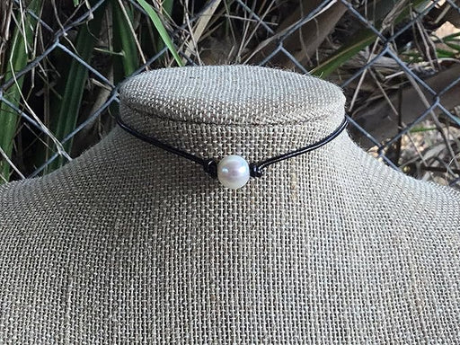 Gargantilla de perlas, collar de perlas de cuero para mujer - Quierox - Tienda Online