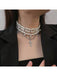 Gargantilla de perlas multicapa con colgante de cruz, diseño resistente y estilo de alta gama - Quierox - Tienda Online