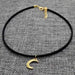 Gargantilla negra para mujer, collar con colgante de estrella y sol, luna, cuerda de terciopelo negro - Quierox - Tienda Online