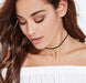 Gargantilla negra para mujer, collar con colgante de estrella y sol, luna, cuerda de terciopelo negro - Quierox - Tienda Online