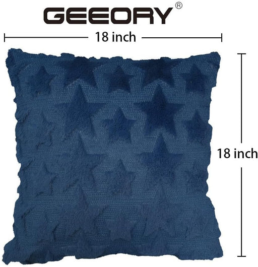 GEEORY Fundas de almohada suaves y esponjosas con estrella azul, 45x45 cm, juego de 2 - Quierox - Tienda Online
