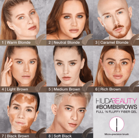 Gel de fibra Huda Beauty #BOMBBROWS Full 'n Fluffy, 4.5ml - Quierox - Tienda Online