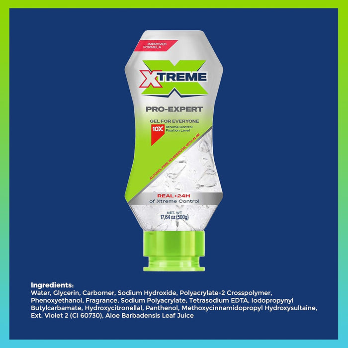 Gel de peinado Xtreme Pro - Expert Clear, sin alcohol - Quierox - Tienda Online