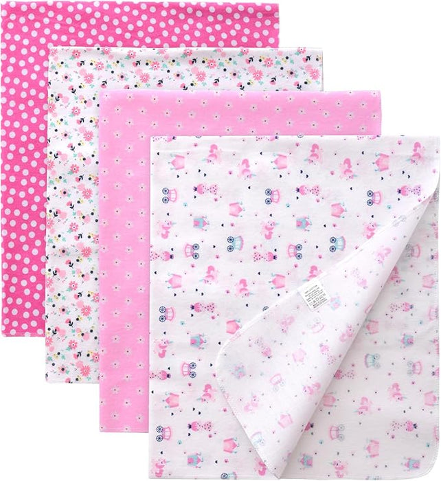 Gina Era Mantas Receptoras de Franela de Algodón Unisex para Bebé 4 Piezas - Quierox - Tienda Online