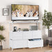 GlasFlength Soporte de TV para televisión, moderno con almacenamiento de tela - Quierox - Tienda Online