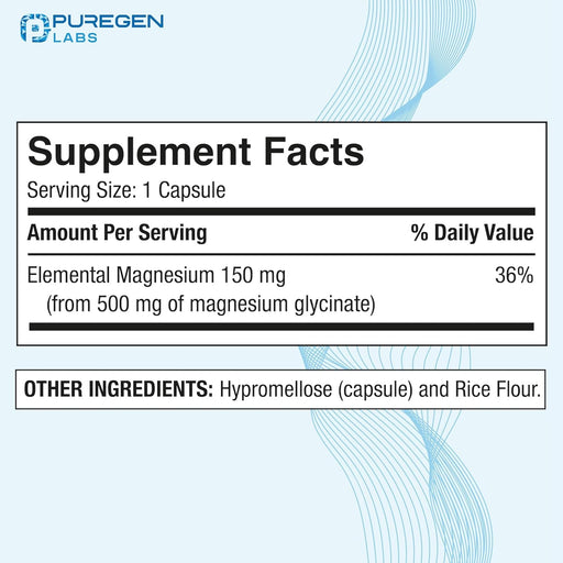 Glicinato de magnesio 500 mg [alta potencia] vegetarianas, queladas para una absorción superior - Quierox - Tienda Online