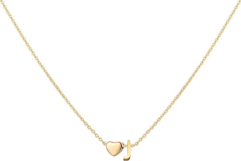 Glimmerst Collar de Corazón con Inicial de Acero Inoxidable - Quierox - Tienda Online