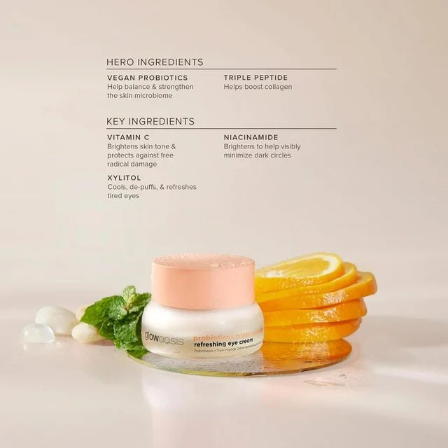 Glowoasis Probióticos + Crema refrescante para ojos con triple péptido - Quierox - Tienda Online