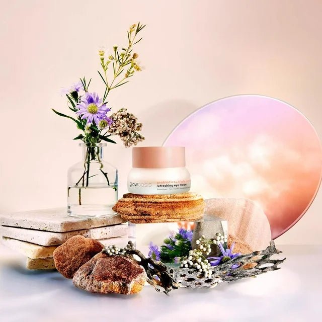 Glowoasis Probióticos + Crema refrescante para ojos con triple péptido - Quierox - Tienda Online