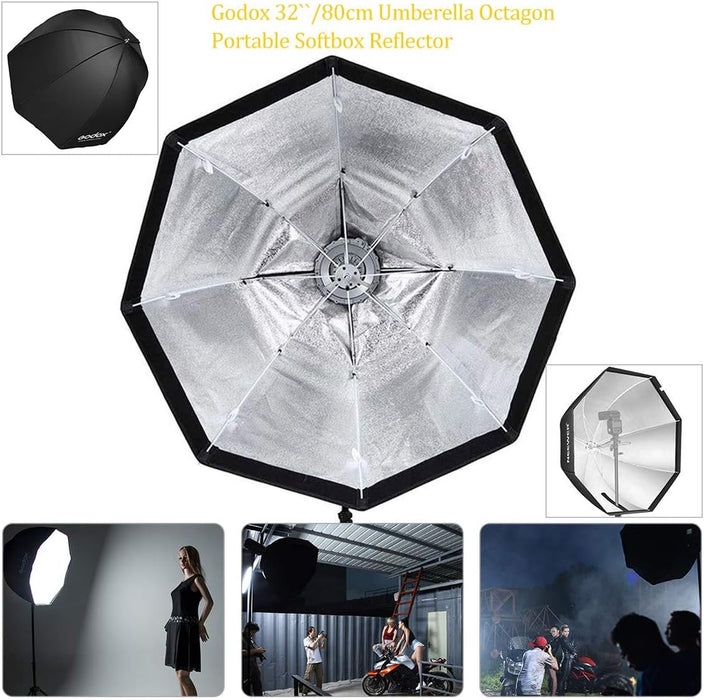 GODOX 32"/ 80cm paraguas octágono portátil softbox reflector para estudio fotografía flash Speedlite - Quierox - Tienda Online