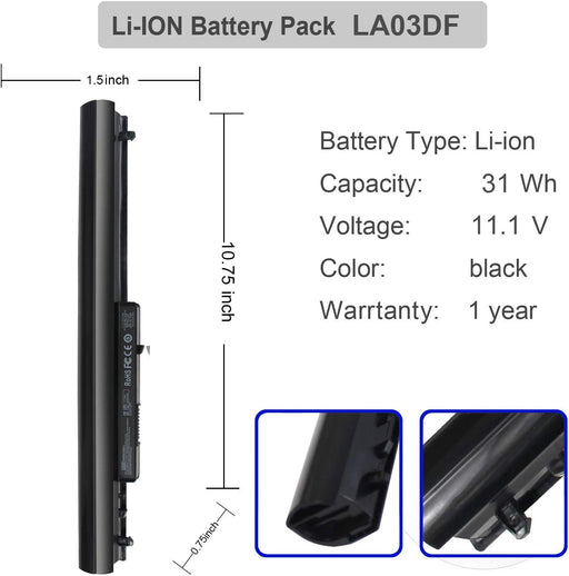 Gomarty LA03 LA03DF - Batería para portátil compatible con HP 15 - F 14 - Quierox - Tienda Online