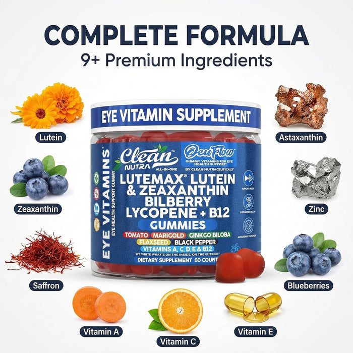 Gomitas de vitamina ocular de luteína y zeaxantina de Clean Nutra + Arándano - Quierox - Tienda Online