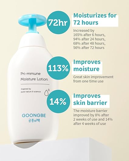 GOONGBE Pri - mmune Moisture Lotion - Hidratante corporal coreano para bebés (11.8 oz). - Quierox - Tienda Online