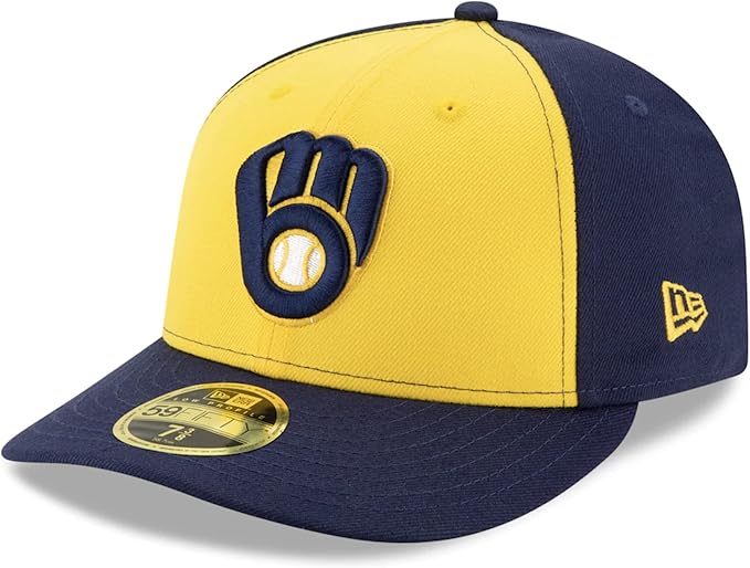 Gorra amarilla alternativa de los Milwaukee Brewers, de perfil bajo y ajustada - Quierox - Tienda Online