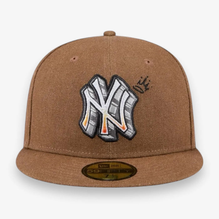 Gorra New Era NY Yankees ajustada con logo estampado marrón - Quierox - Tienda Online
