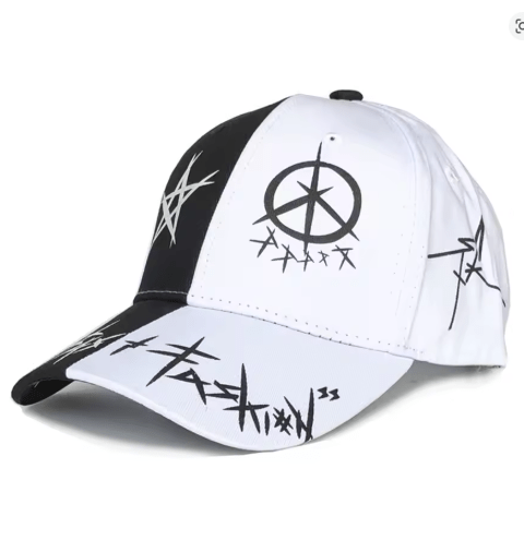 Gorras de béisbol con graffiti, color negro y blanco, retazos para hombres , gorra de hip hop - Quierox - Tienda Online