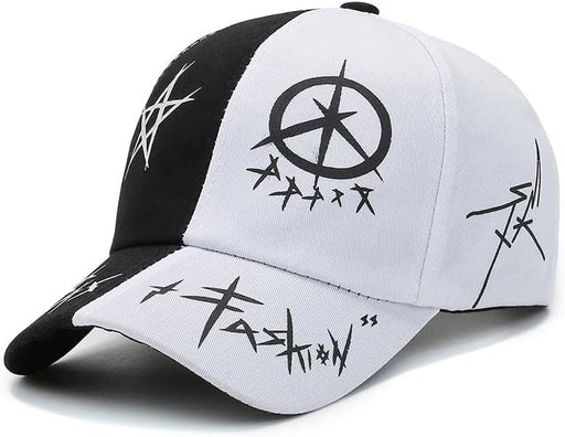 Gorras de béisbol con graffiti, color negro y blanco, retazos para hombres , gorra de hip hop - Quierox - Tienda Online