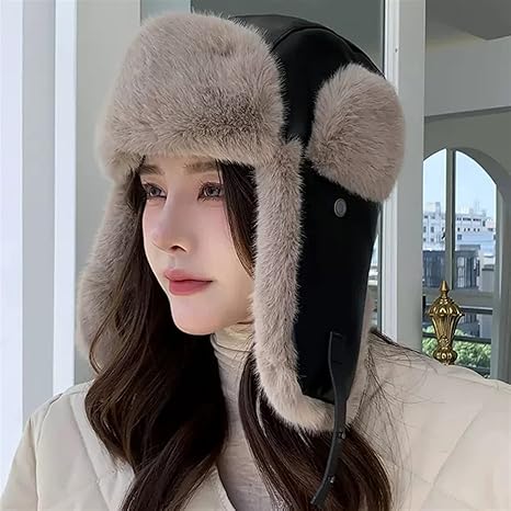 Gorro de aviador GIBZ para mujer, gorro de invierno de felpa con protección para las orejas - Quierox - Tienda Online