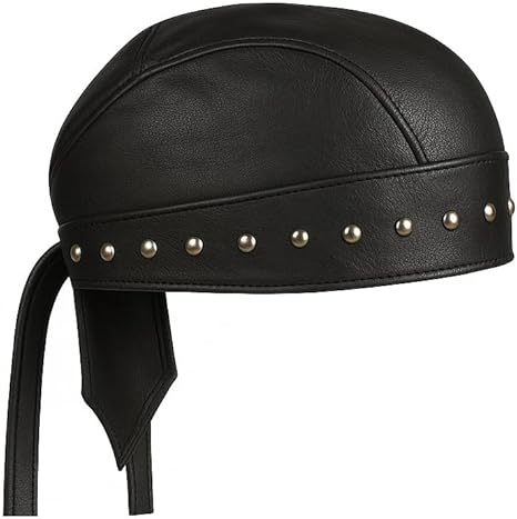 Gorro de cuero de oveja en piel de oveja en negro Sudor Head Wraps Studded - Quierox - Tienda Online