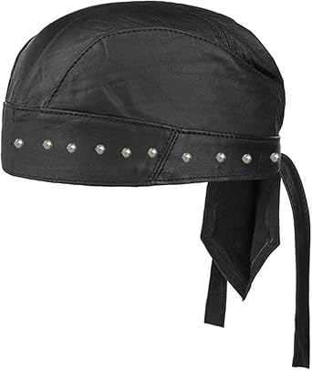 Gorro de cuero de oveja en piel de oveja en negro Sudor Head Wraps Studded - Quierox - Tienda Online