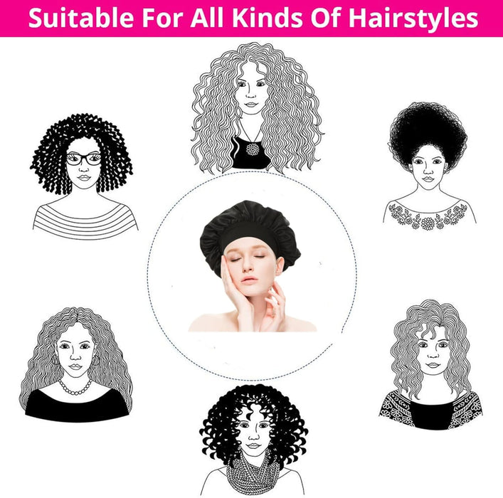 Gorro de Dormir de Satén, de Noche, de Banda Ancha Elástica Cubierta de Cabeza - Quierox - Tienda Online