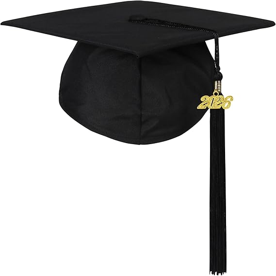 Gorro de graduación unisex Newrara con acabado mate y borla año 2025 - Quierox - Tienda Online