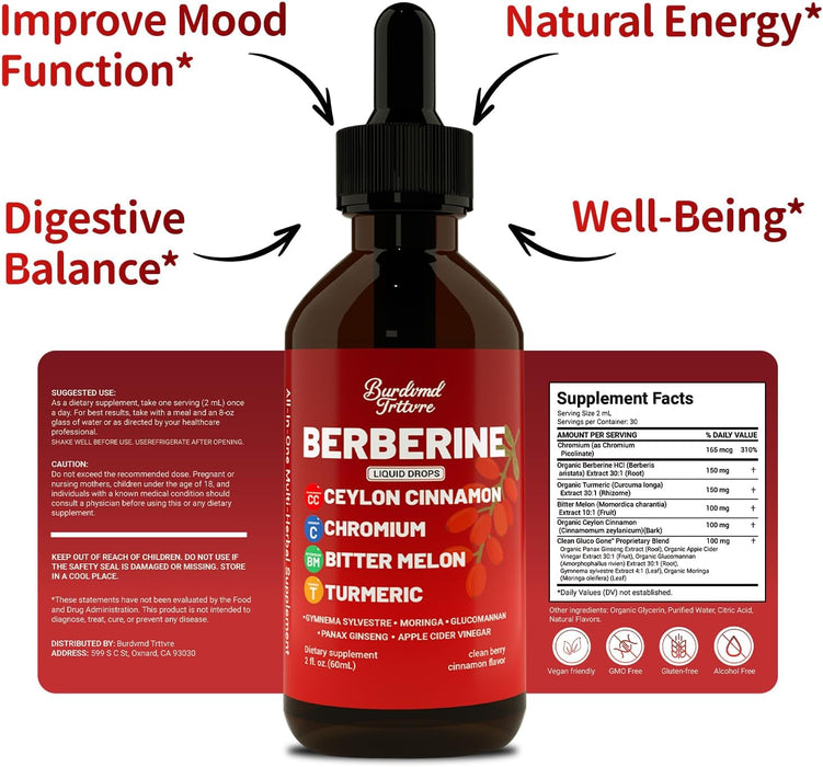 Gotas de berberina con suplemento de canela de Ceilán para la salud inmunológica - Quierox - Tienda Online