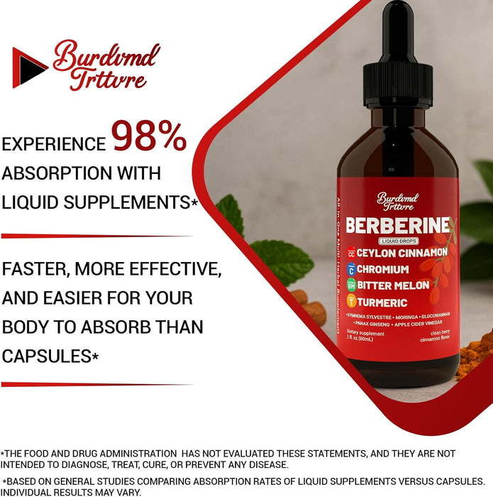 Gotas de berberina con suplemento de canela de Ceilán para la salud inmunológica - Quierox - Tienda Online