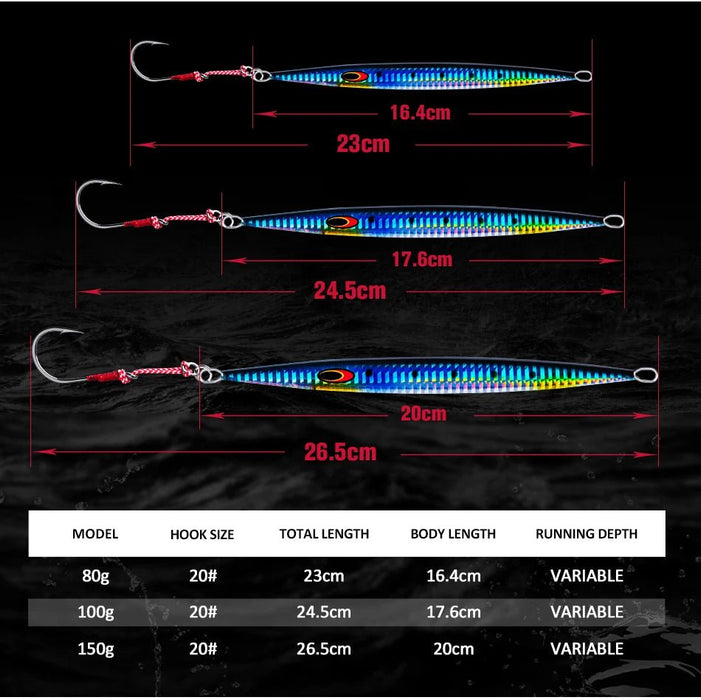 Goture-señuelo para pesca vertical, 3 unidades 100 g - Quierox - Tienda Online
