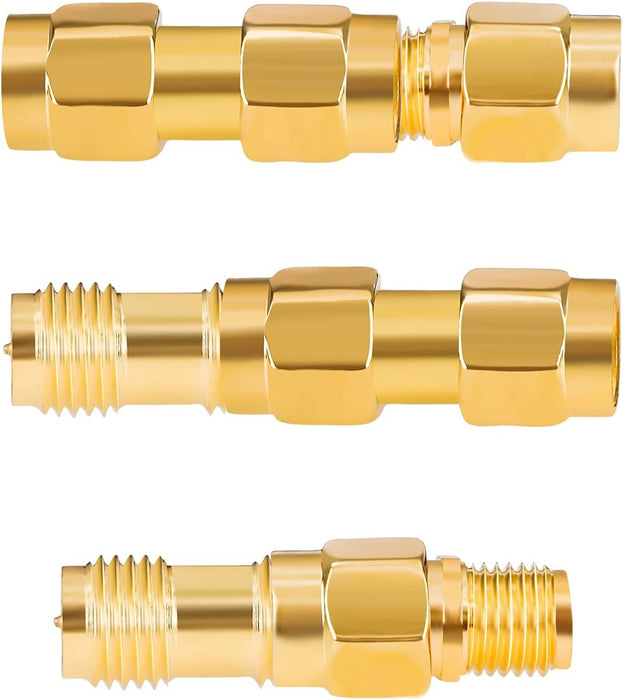 Goupchn Kit de adaptador SMA 6PCS SMA macho hembra extensión coaxial conector coaxial acoplador - Quierox - Tienda Online