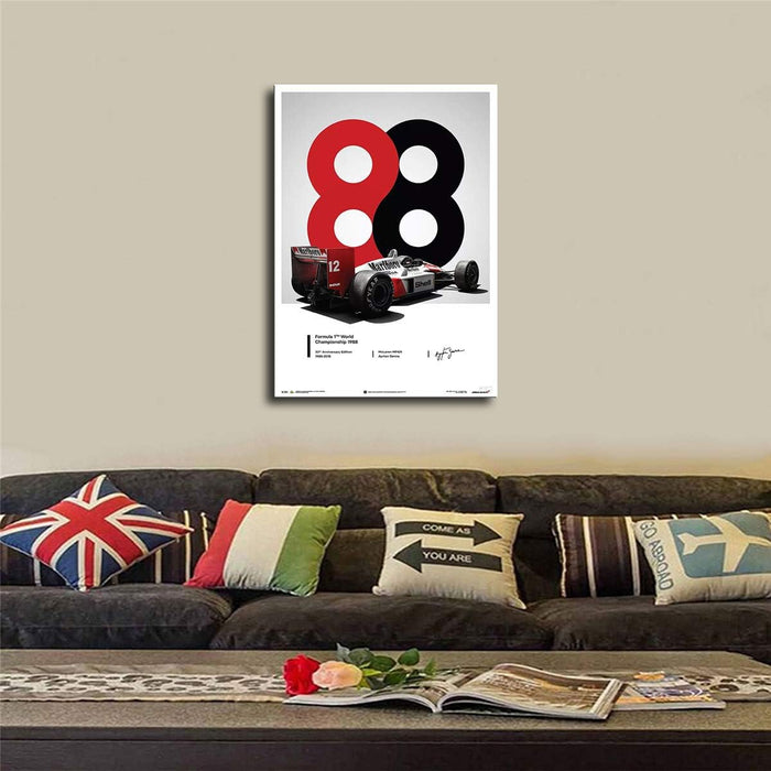 Great Ayrton Senna F1 - Arte de pared moderno, pintura impresa en lienzo para sala de estar - Quierox - Tienda Online